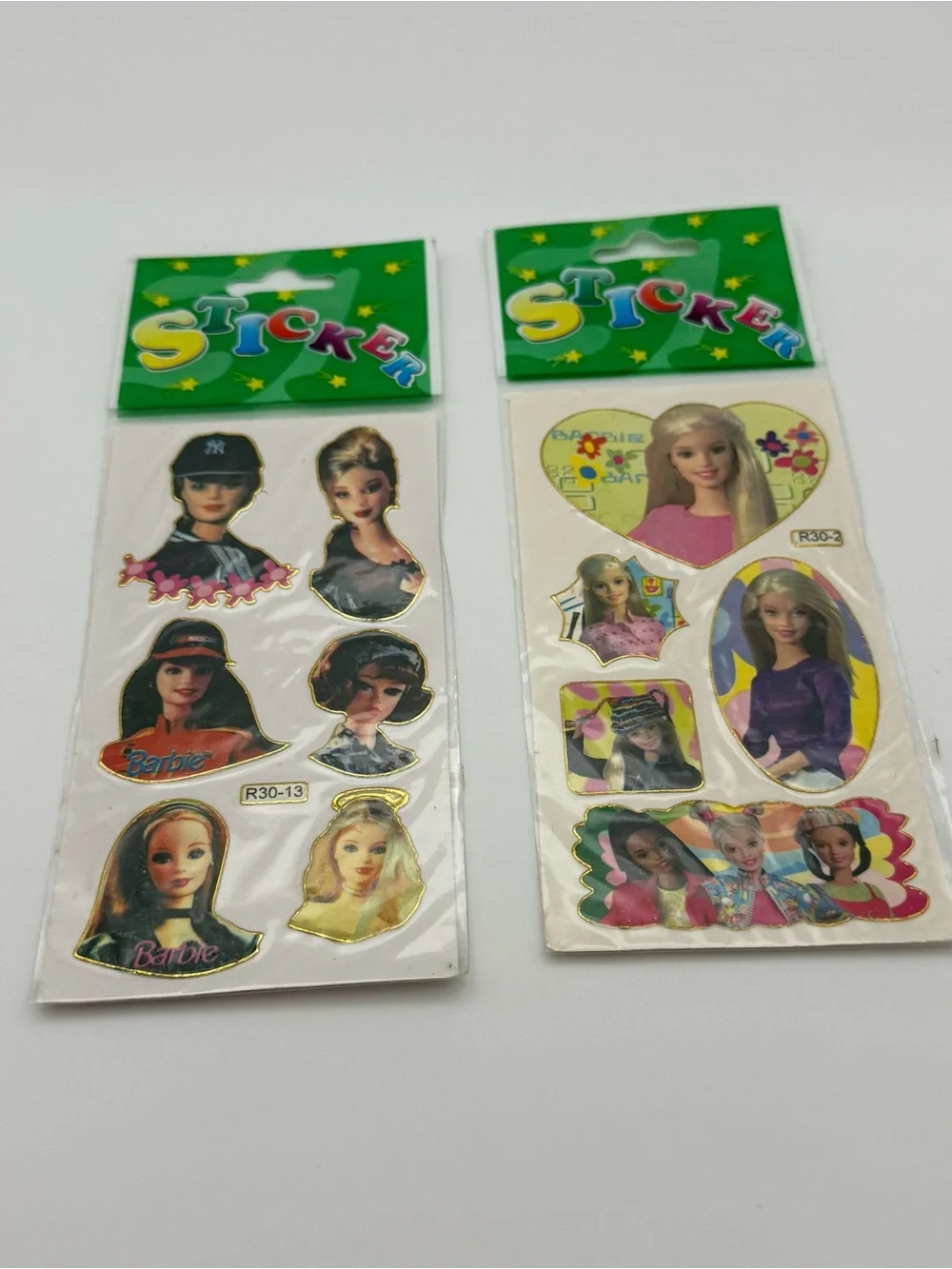 Vintage Barbie Sticker Sheets - Blonde & Brunette Dolls